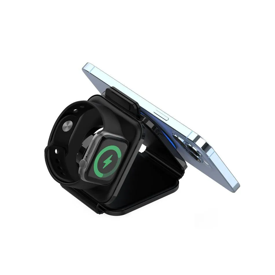 15W Travel Magcharge 3-In-1 Qi Wireless Foldable Phone Charger.