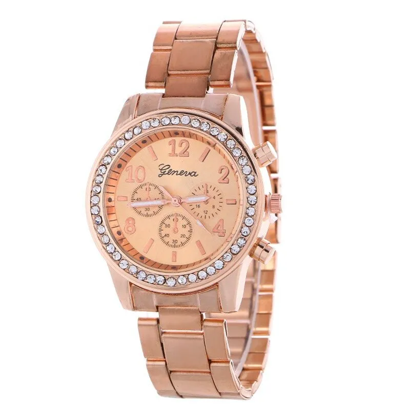 2019 Fashion Dress Watches Women Men Faux Chronograph Quartz Plated Classic Round Crystals Watch relogio masculino Casual Clock