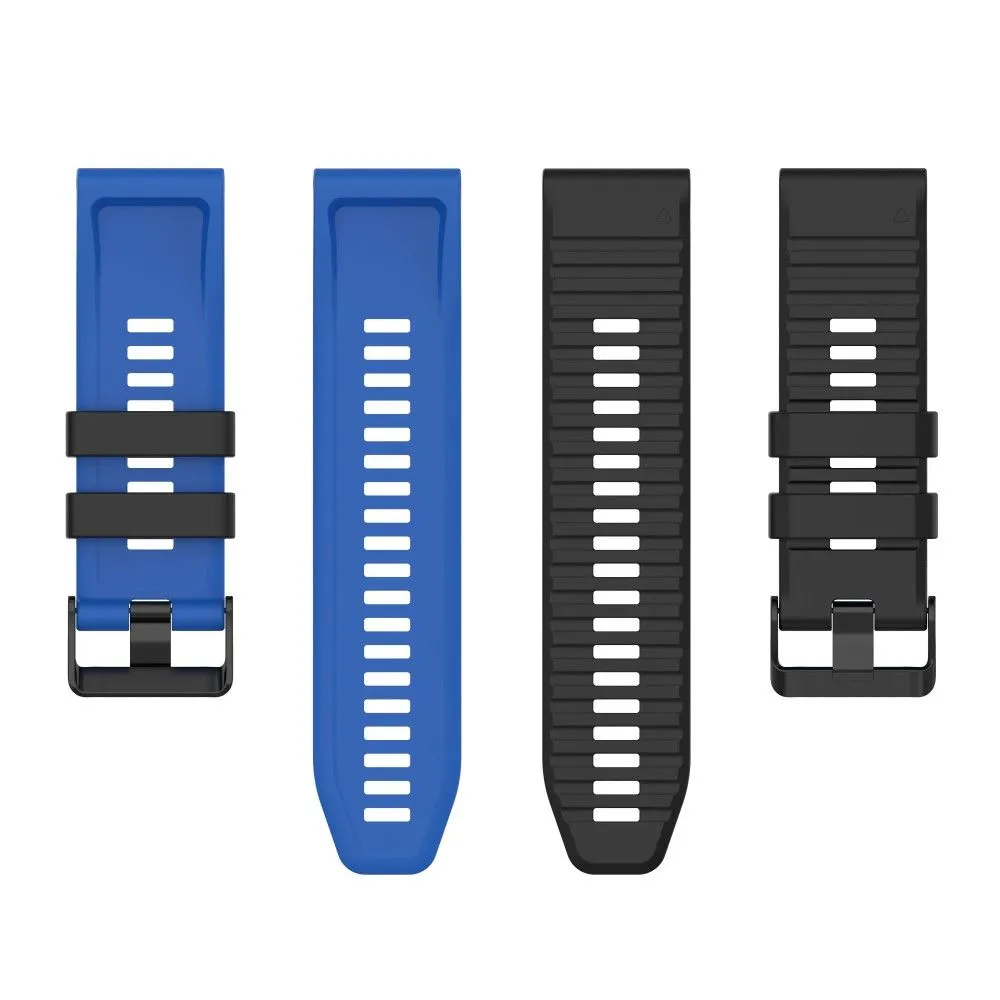 22mm dual color silicone watch strap for Garmin watch - Black / Blue