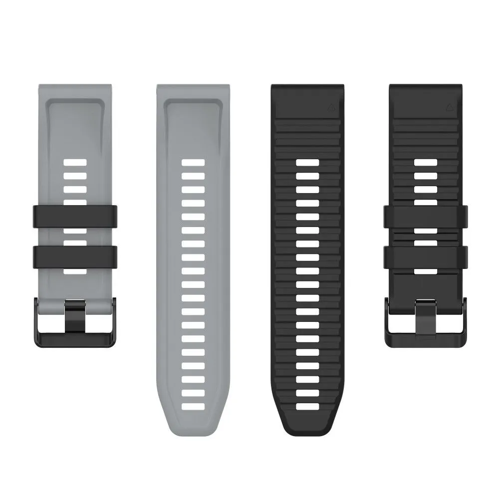 22mm dual color silicone watch strap for Garmin watch - Black / Grey