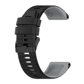 22mm dual color silicone watch strap for Garmin watch - Black / Grey