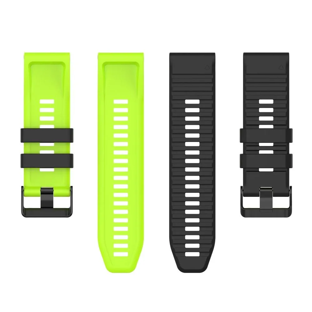 22mm dual color silicone watch strap for Garmin watch - Black / Lime