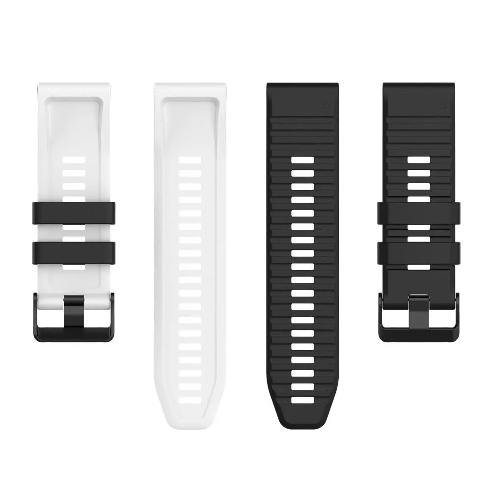 22mm dual color silicone watch strap for Garmin watch - Black / White