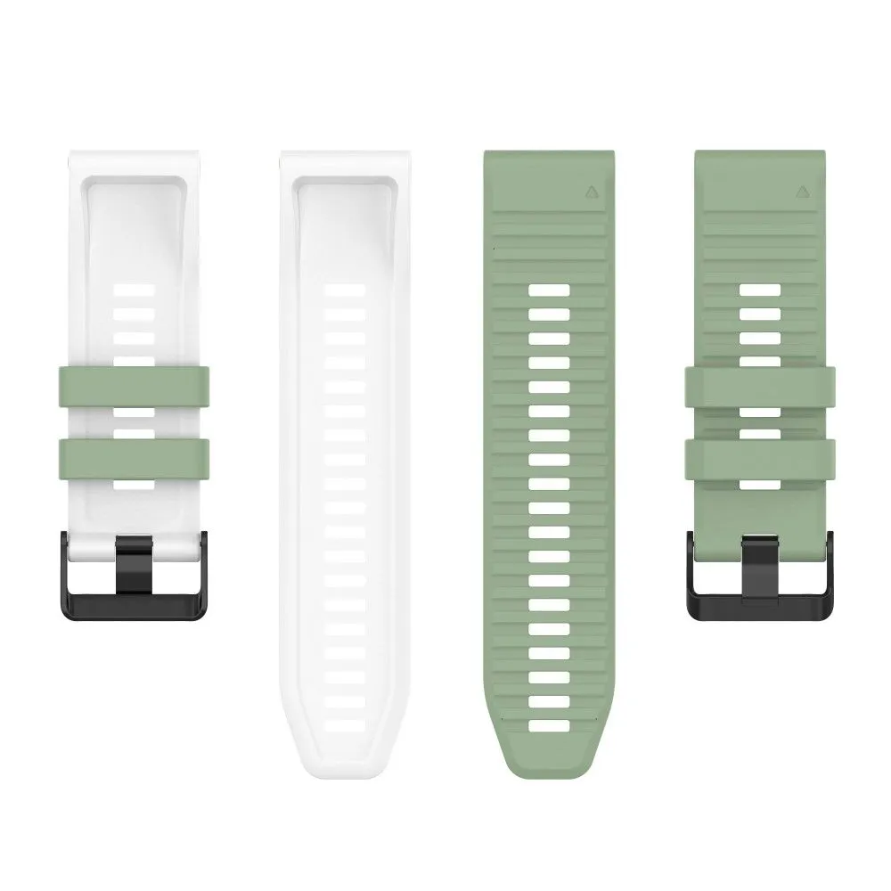 22mm dual color silicone watch strap for Garmin watch - Green / White