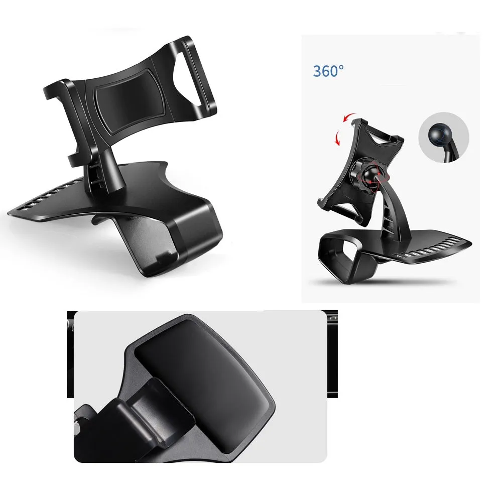 3 in 1 Car GPS Smartphone Holder: Dashboard / Visor Clamp   AC Grid Clip for Allview P5 Lite - Black
