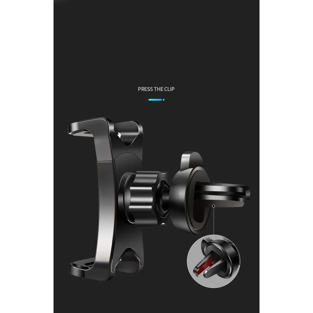 3 in 1 Car GPS Smartphone Holder: Dashboard / Visor Clamp   AC Grid Clip for Allview P5 Lite - Black