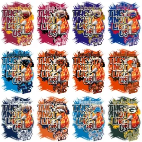32 THEY NOT LIKE US Super Bowl 2025 Football Teams Designs Bundle PNG   PSD