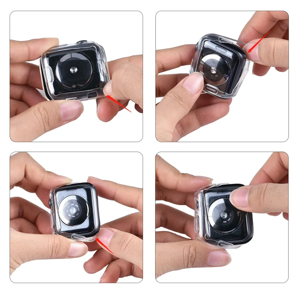 360 Cover for Apple Watch Case Soft Clear TPU Screen