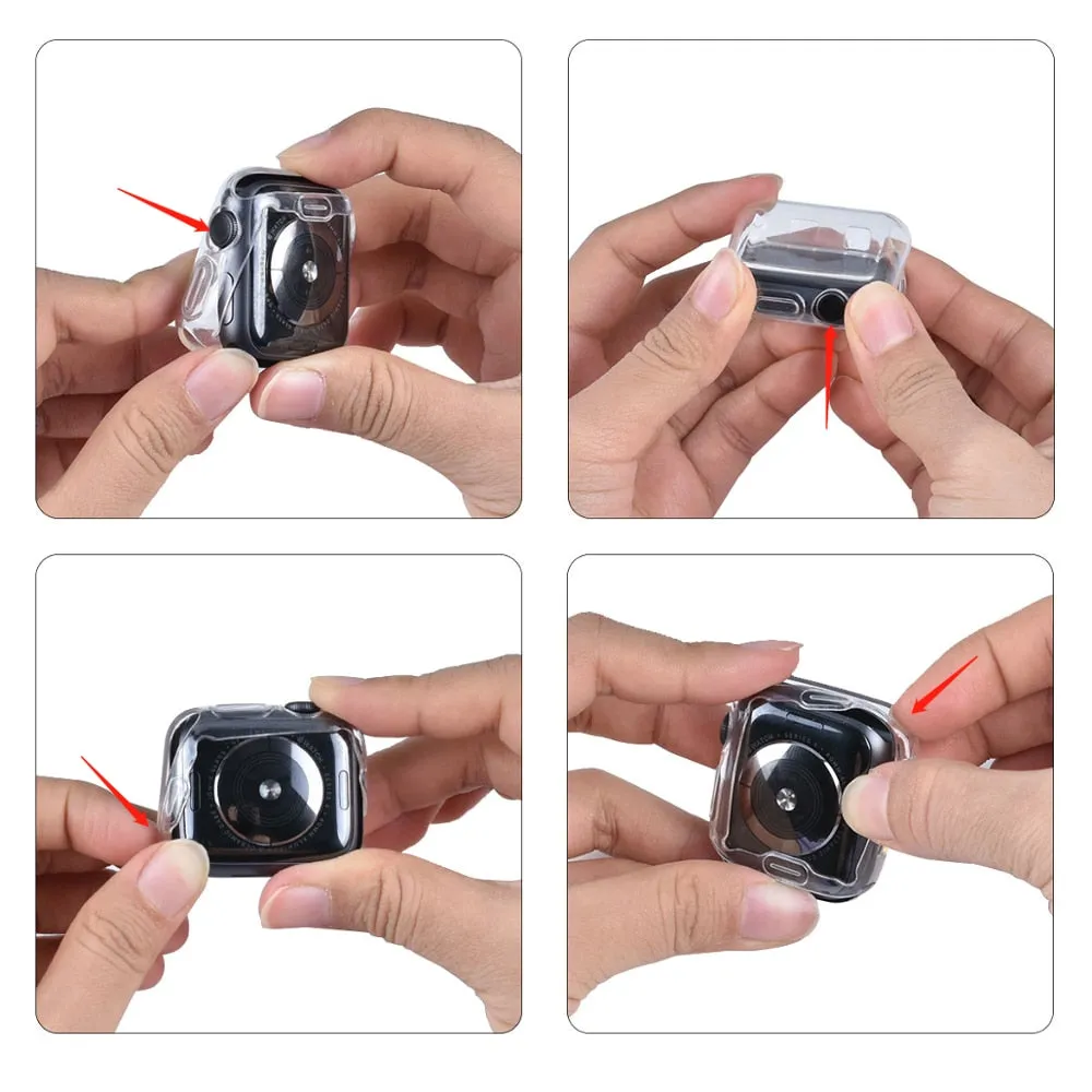 360 Cover for Apple Watch Case Soft Clear TPU Screen