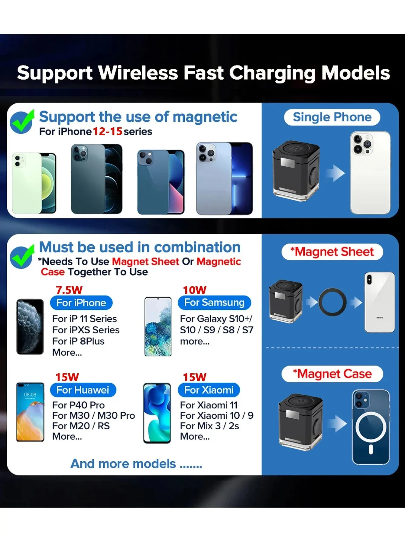 4 in 1 wireless charger|30W 4 in 1 Charging Station Cube Adjustable MagSafe Portable Charger Stand Wireless Charging Station for iPhone Airpods Watch