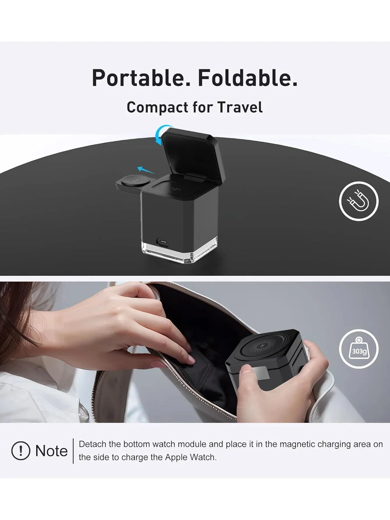 4 in 1 wireless charger|30W 4 in 1 Charging Station Cube Adjustable MagSafe Portable Charger Stand Wireless Charging Station for iPhone Airpods Watch
