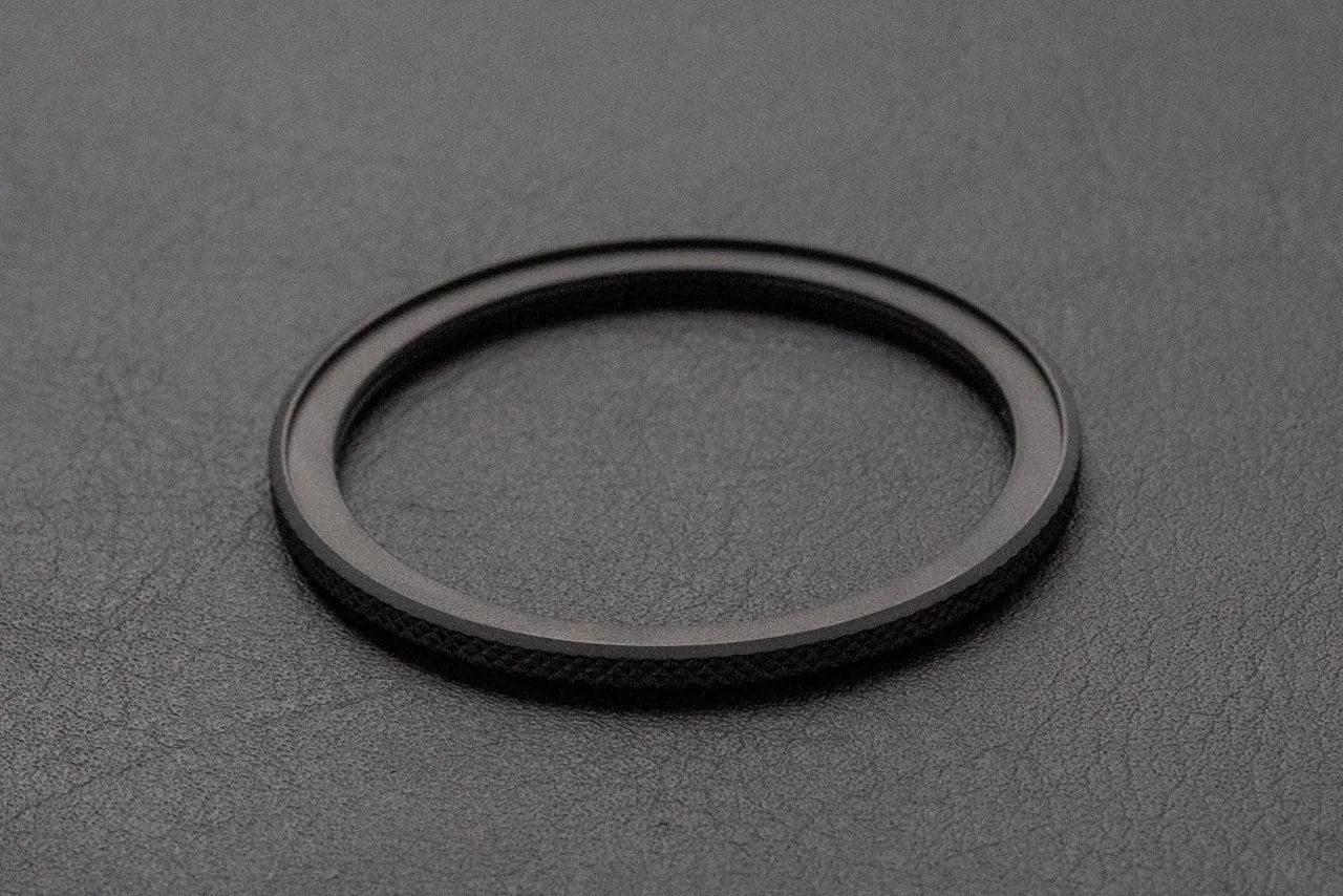 41.5mm Knurled thin profile PVD Black bezel - for DWC divers, Seiko SKX and 5KX/SRPD