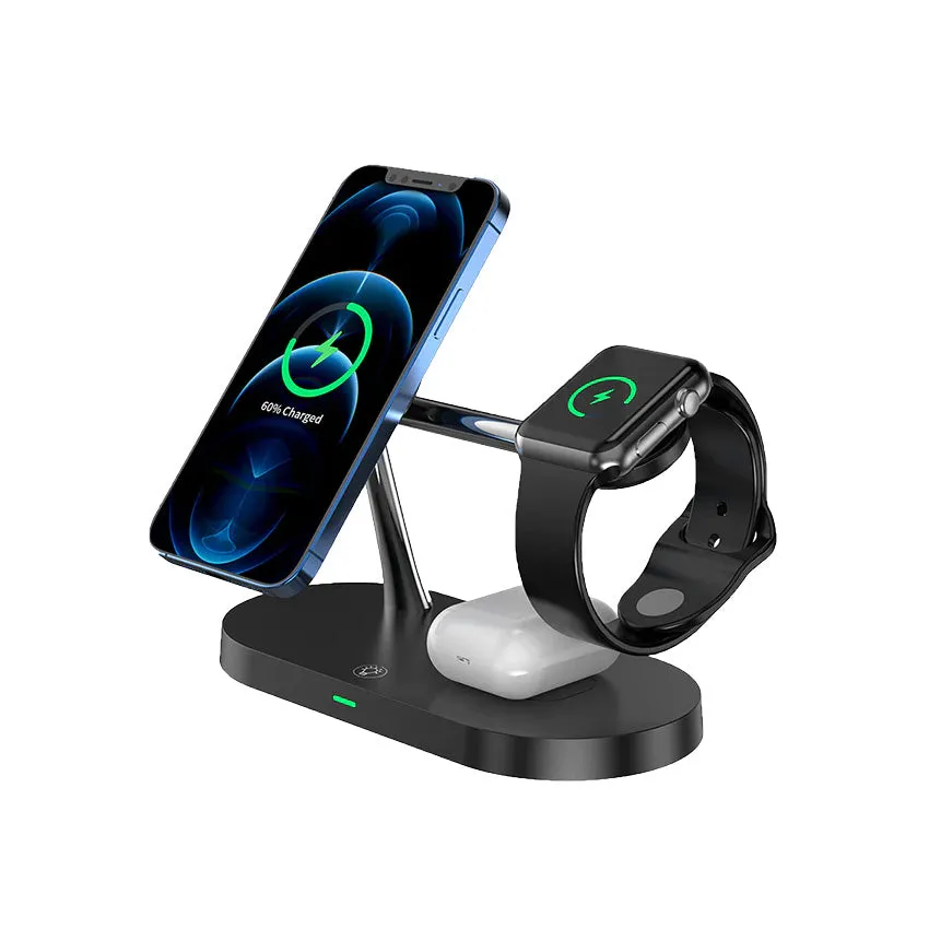 5-In-1 Magnetic Fast Wireless Charger Black