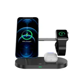 5-In-1 Magnetic Fast Wireless Charger Black
