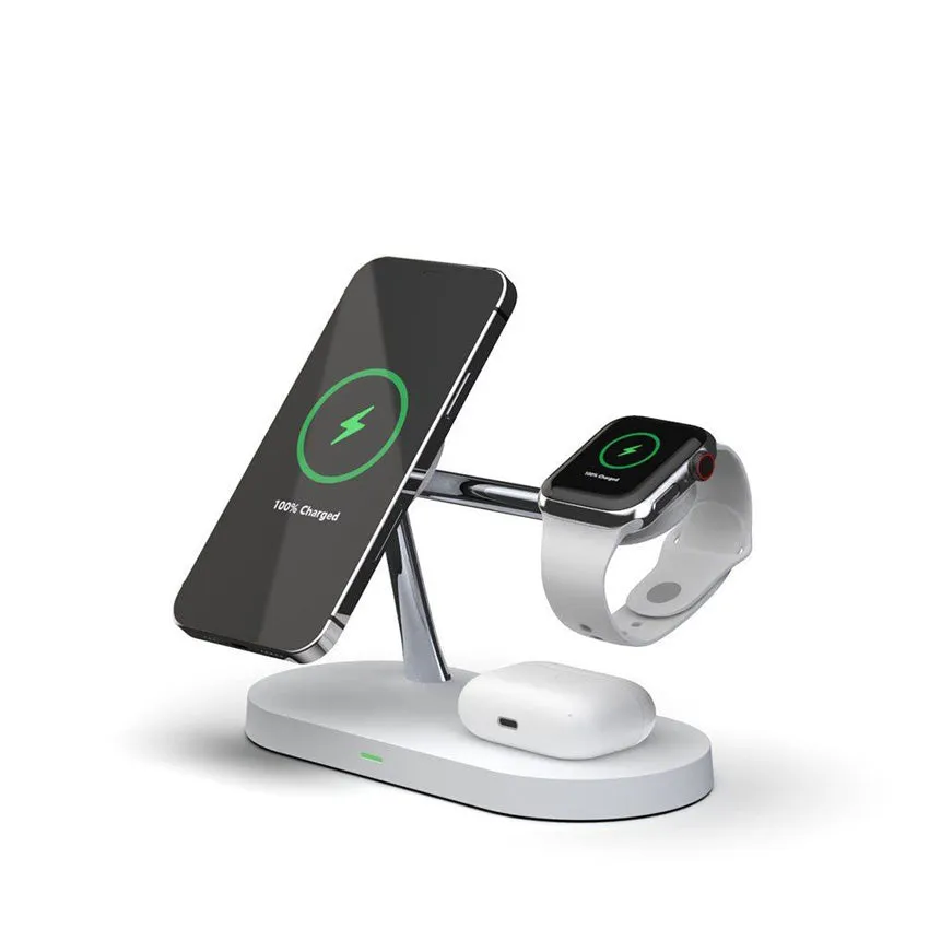 5-In-1 Magnetic Fast Wireless Charger White