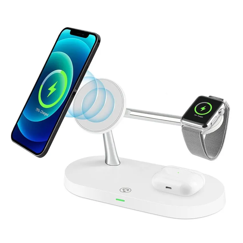 5-In-1 Magnetic Fast Wireless Charger White