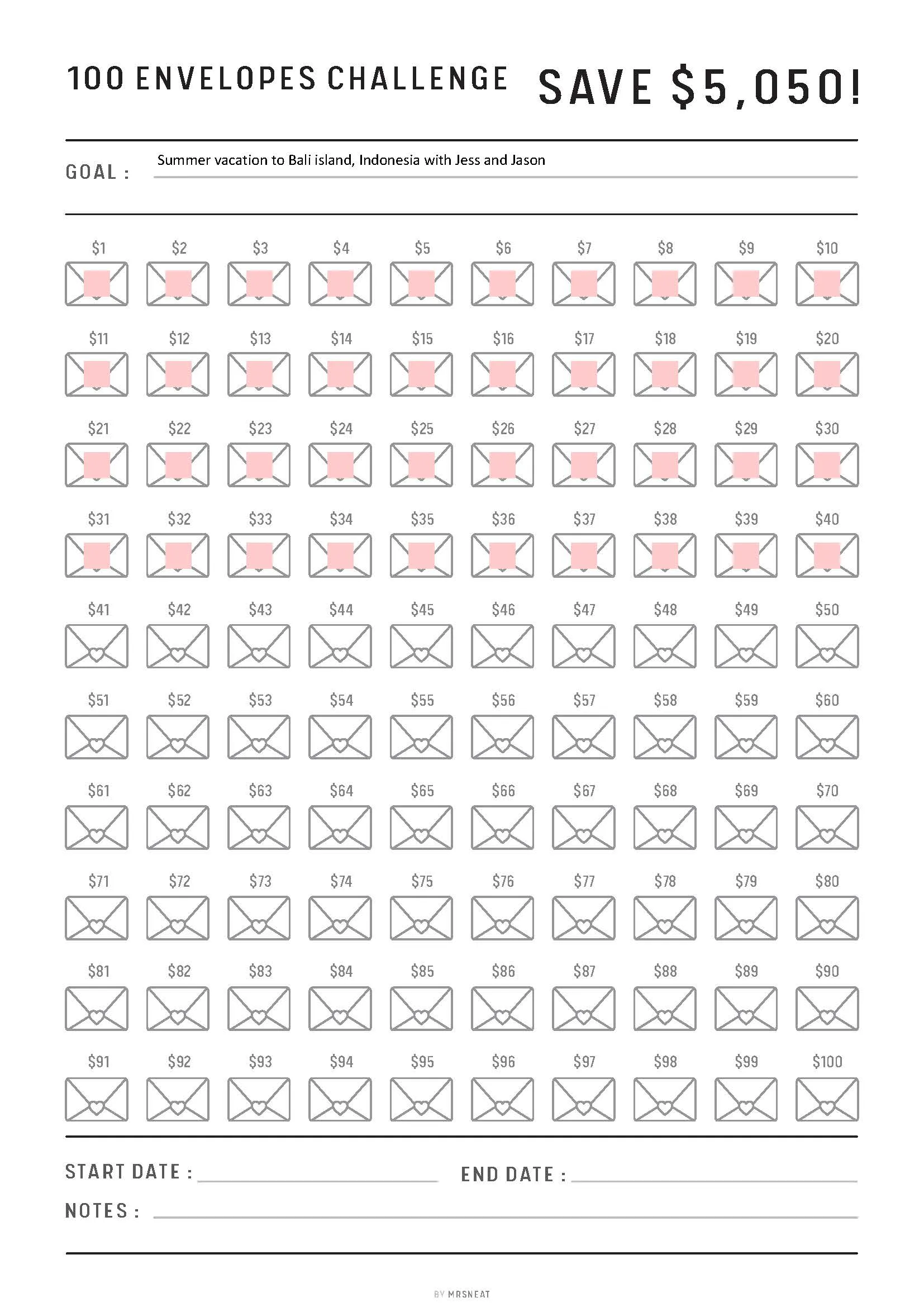 $5,050 in 100 Envelopes - M097/98