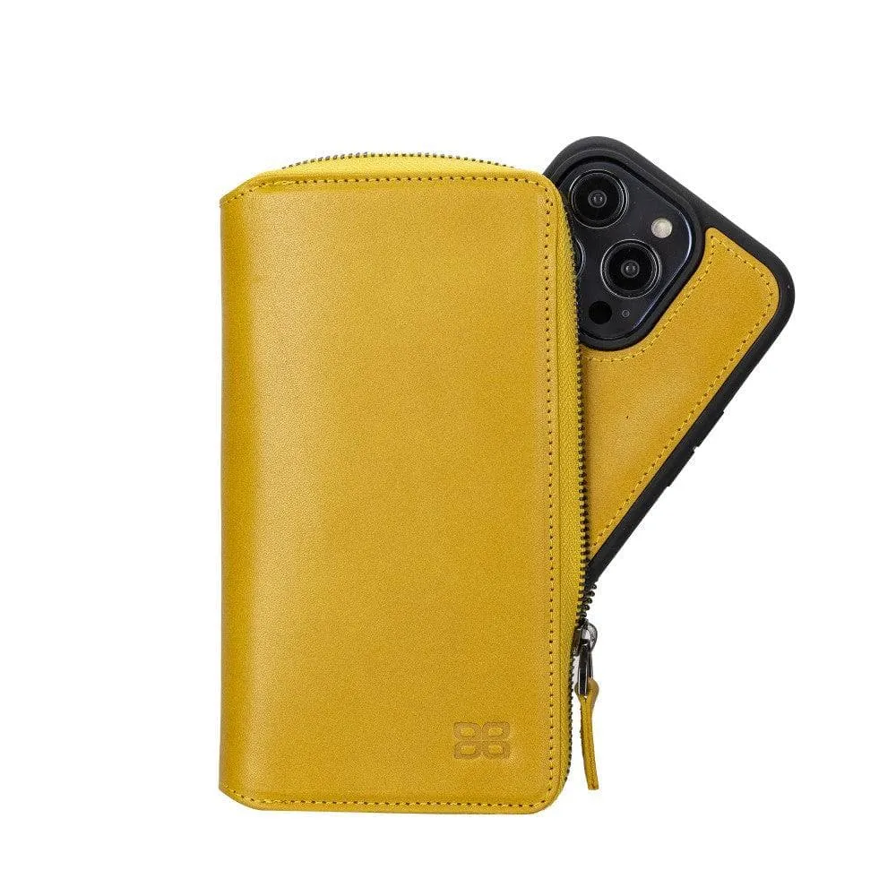 Apple iPhone 14 Series Detachable and Zipper Leather Wallet Case Apple iPhone 14 iPhone 14 Pro iPhone 14 Pro Max iPhone 14 Plus