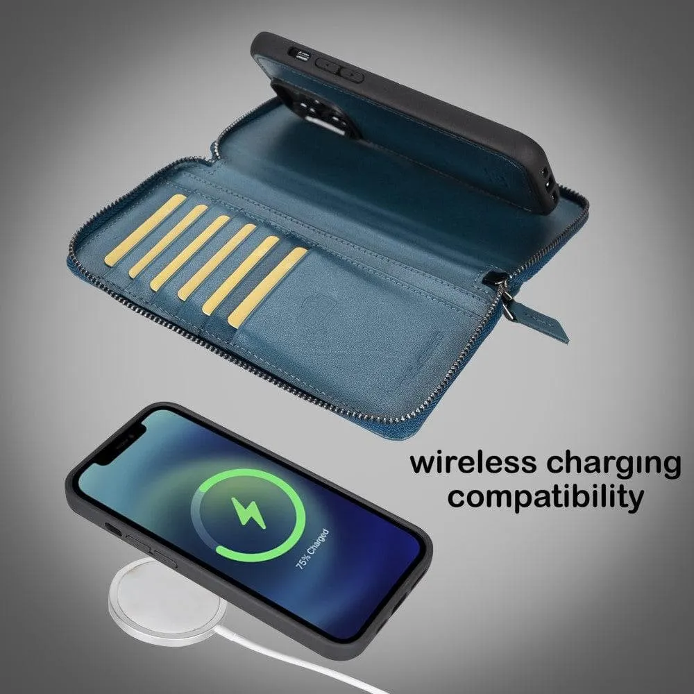 Apple iPhone 14 Series Detachable and Zipper Leather Wallet Case Apple iPhone 14 iPhone 14 Pro iPhone 14 Pro Max iPhone 14 Plus