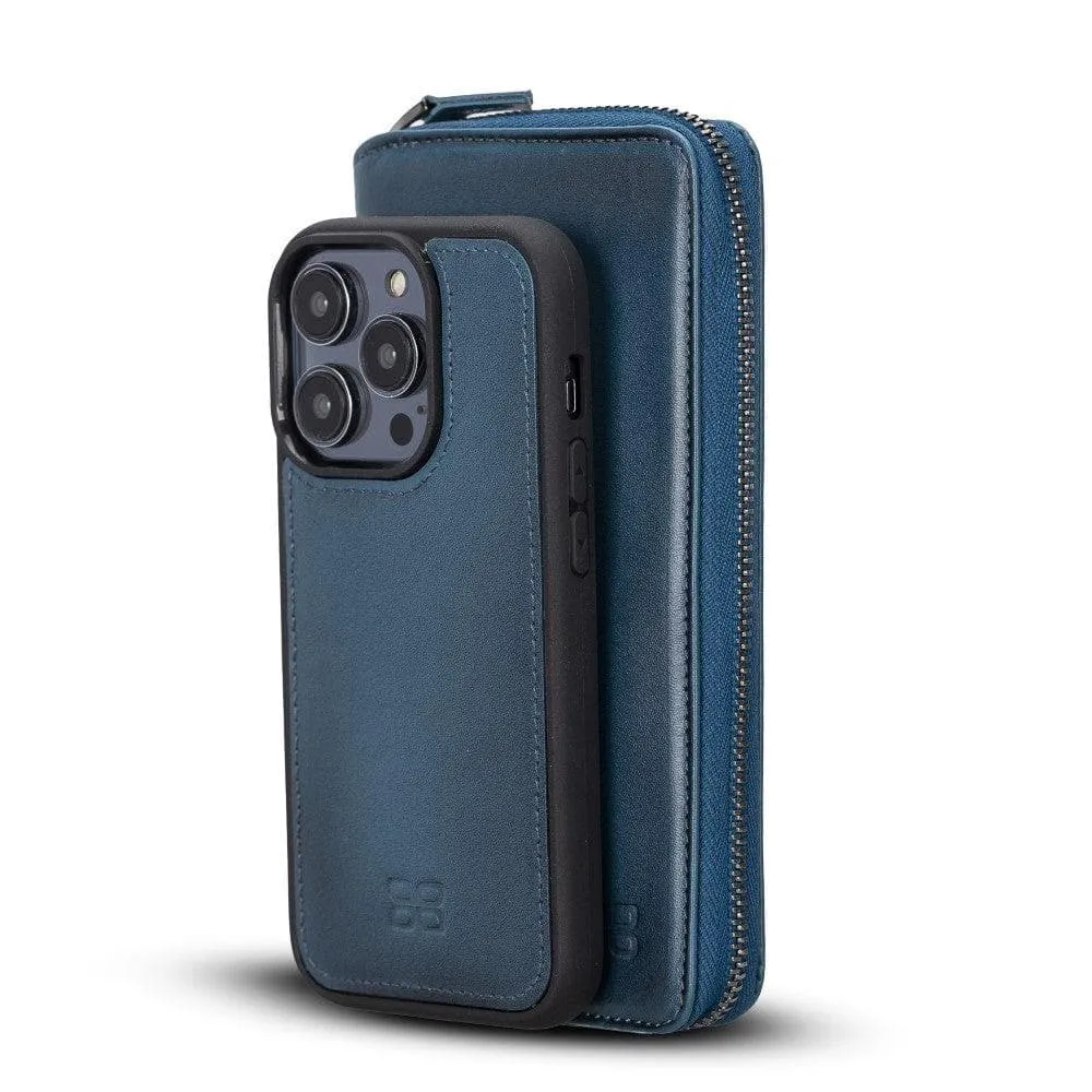 Apple iPhone 14 Series Detachable and Zipper Leather Wallet Case Apple iPhone 14 iPhone 14 Pro iPhone 14 Pro Max iPhone 14 Plus