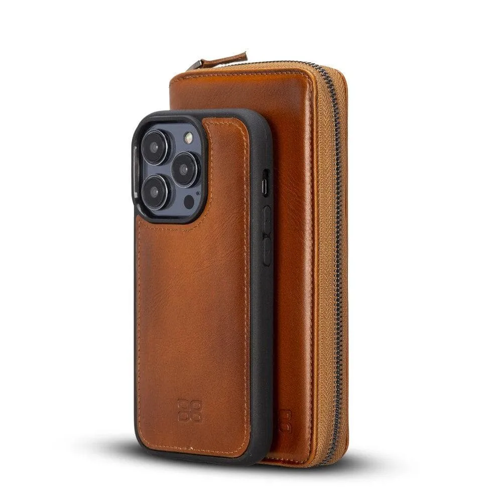 Apple iPhone 14 Series Detachable and Zipper Leather Wallet Case Apple iPhone 14 iPhone 14 Pro iPhone 14 Pro Max iPhone 14 Plus