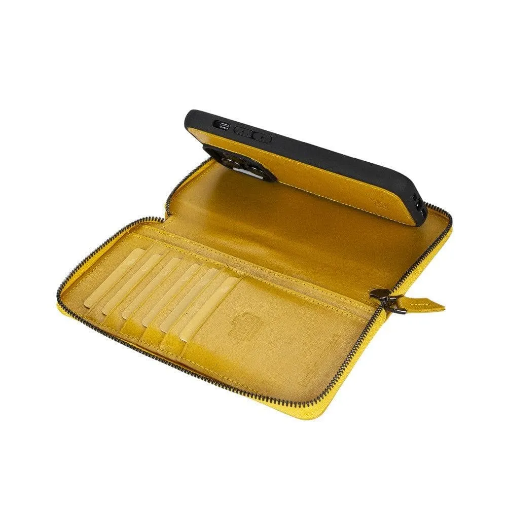 Apple iPhone 14 Series Detachable and Zipper Leather Wallet Case Apple iPhone 14 iPhone 14 Pro iPhone 14 Pro Max iPhone 14 Plus