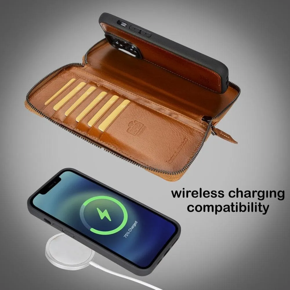 Apple iPhone 14 Series Detachable and Zipper Leather Wallet Case Apple iPhone 14 iPhone 14 Pro iPhone 14 Pro Max iPhone 14 Plus