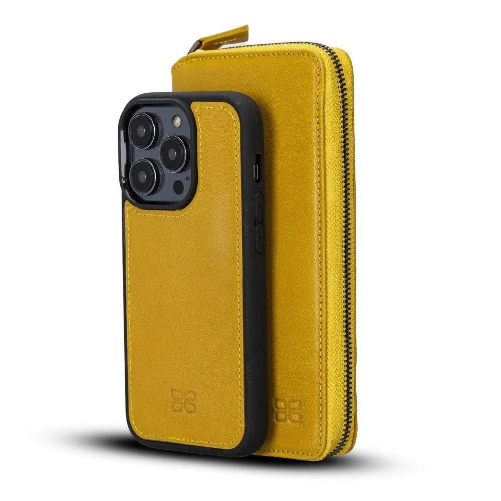 Apple iPhone 14 Series Detachable and Zipper Leather Wallet Case Apple iPhone 14 iPhone 14 Pro iPhone 14 Pro Max iPhone 14 Plus