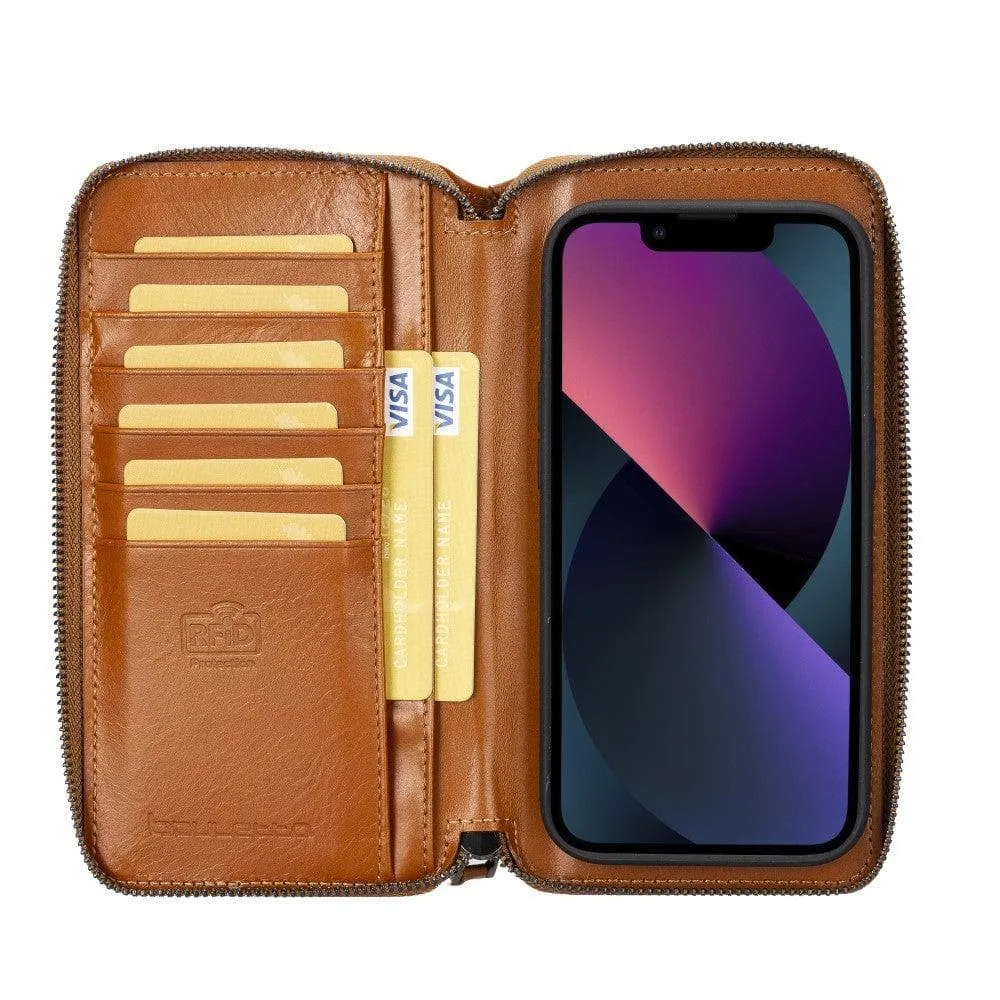 Apple iPhone 14 Series Detachable and Zipper Leather Wallet Case Apple iPhone 14 iPhone 14 Pro iPhone 14 Pro Max iPhone 14 Plus
