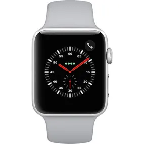 Apple Watch Gen 3 Series 3 Cell 42mm Silver Aluminum - Fog Sport Band MQK12LL/A