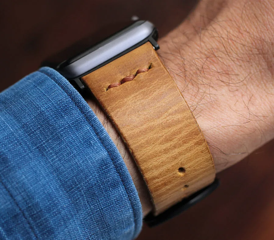 Apple Watch Leather Band - Mustard