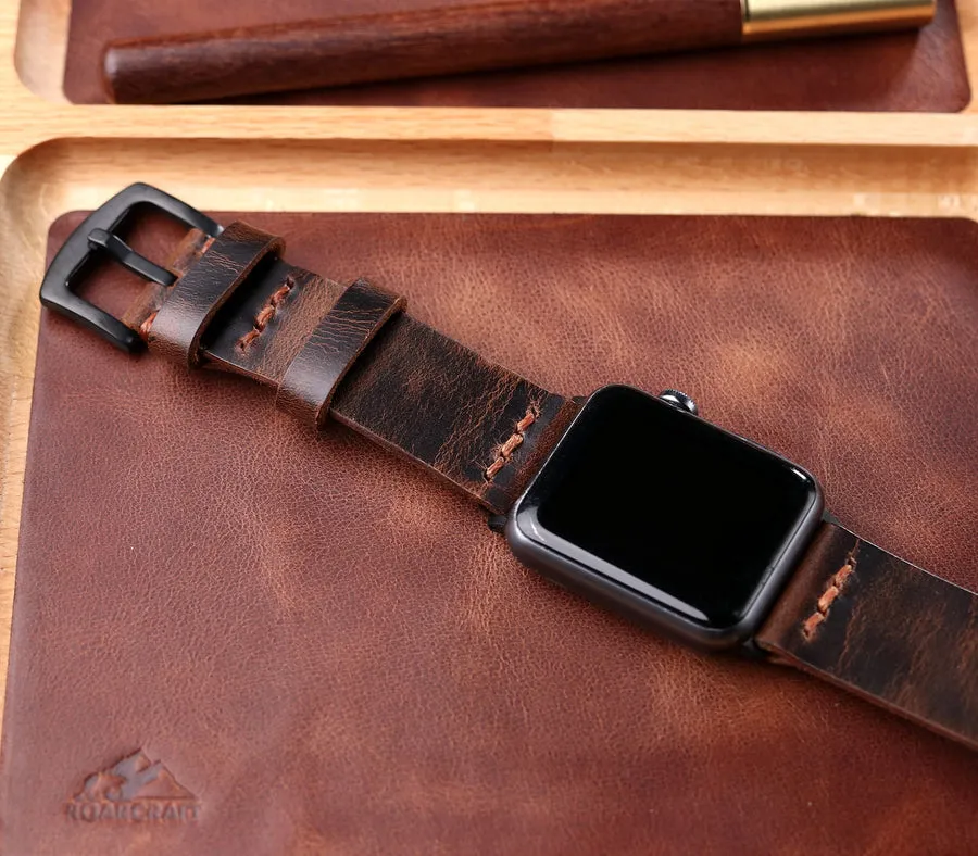 Apple Watch Leather Strap - Antique Brown