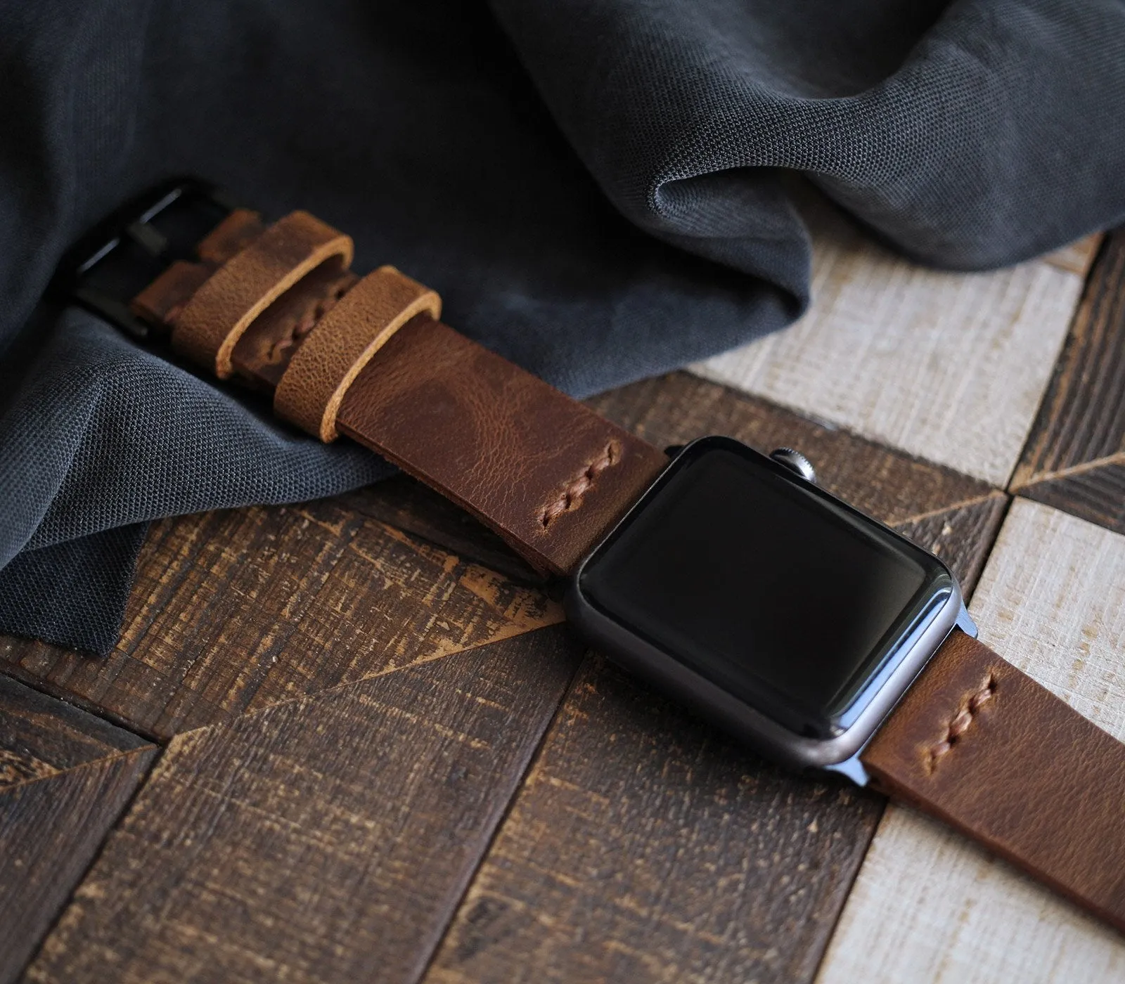 Apple Watch Leather Strap - Antique Brown