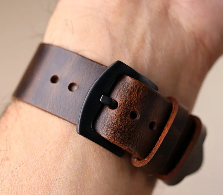 Apple Watch Leather Strap - Antique Brown