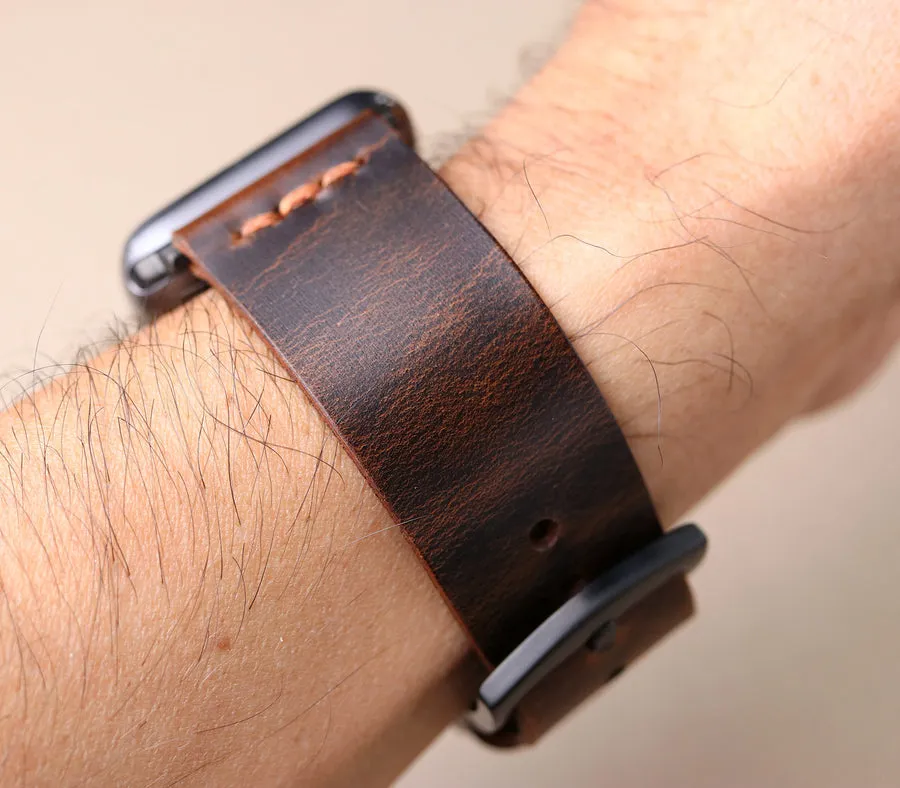 Apple Watch Leather Strap - Antique Brown