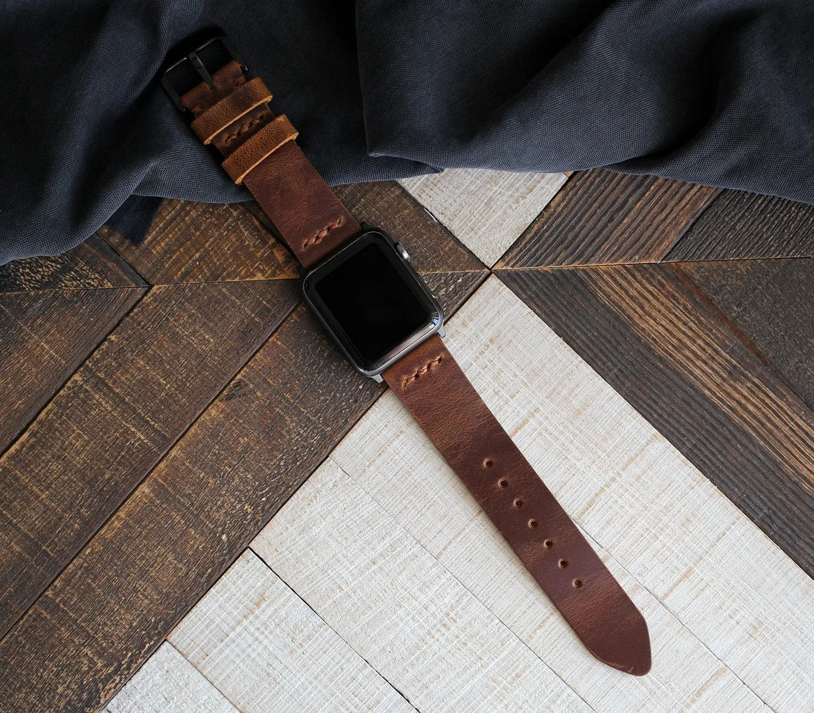 Apple Watch Leather Strap - Antique Brown