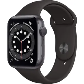 Apple Watch Series 6 (GPS, 44mm) - Space Gray Aluminum Case with Black Sport Band