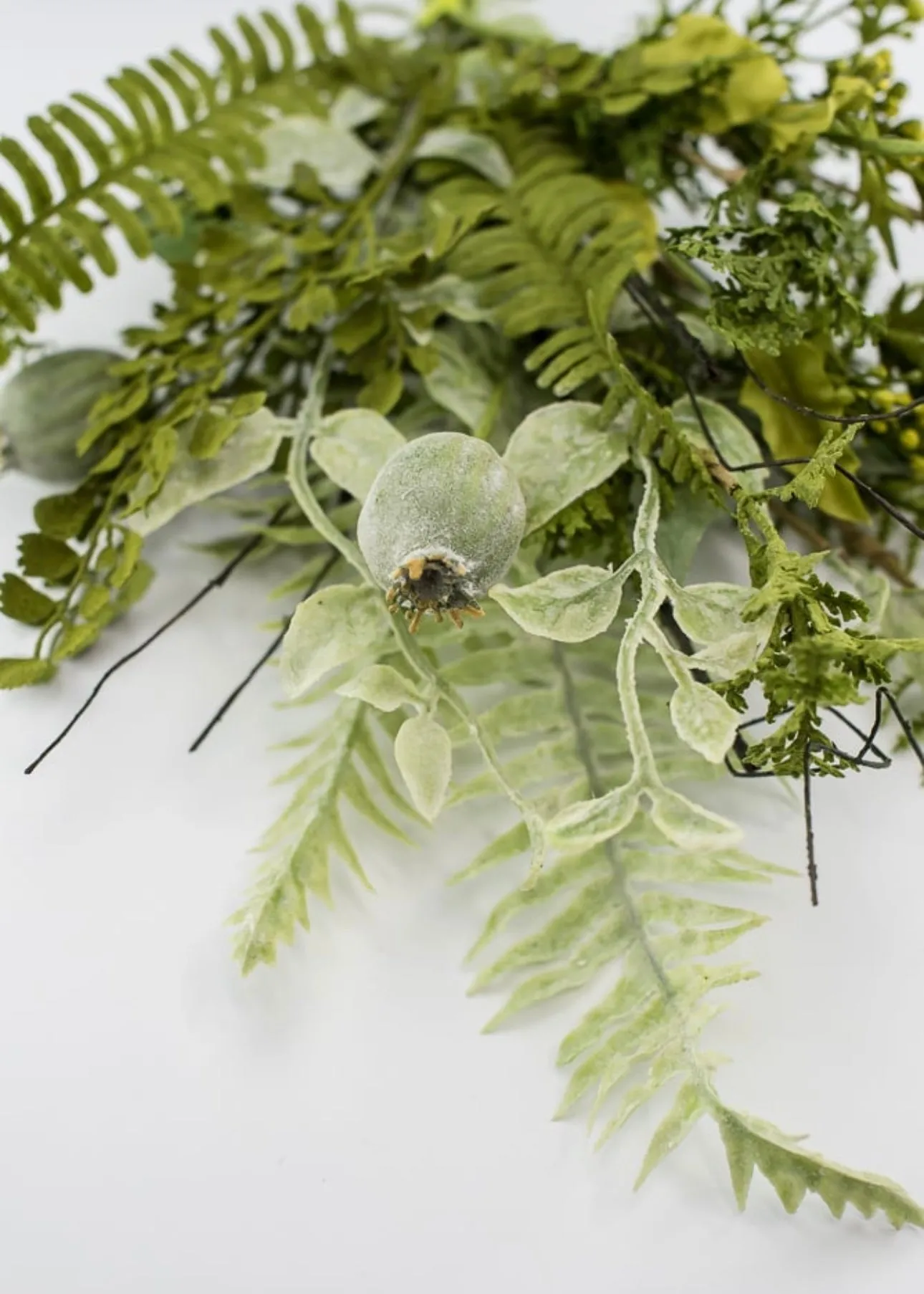 Artificial mixed greenery with pods bush