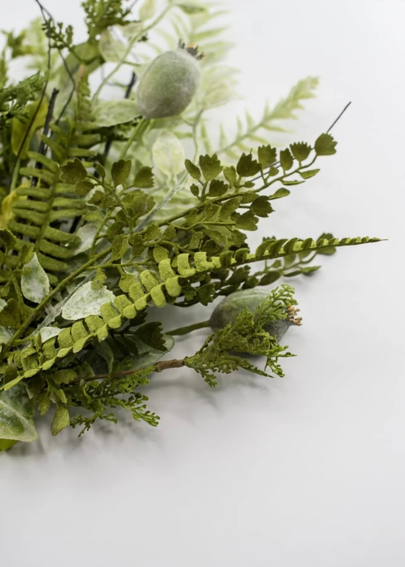 Artificial mixed greenery with pods bush