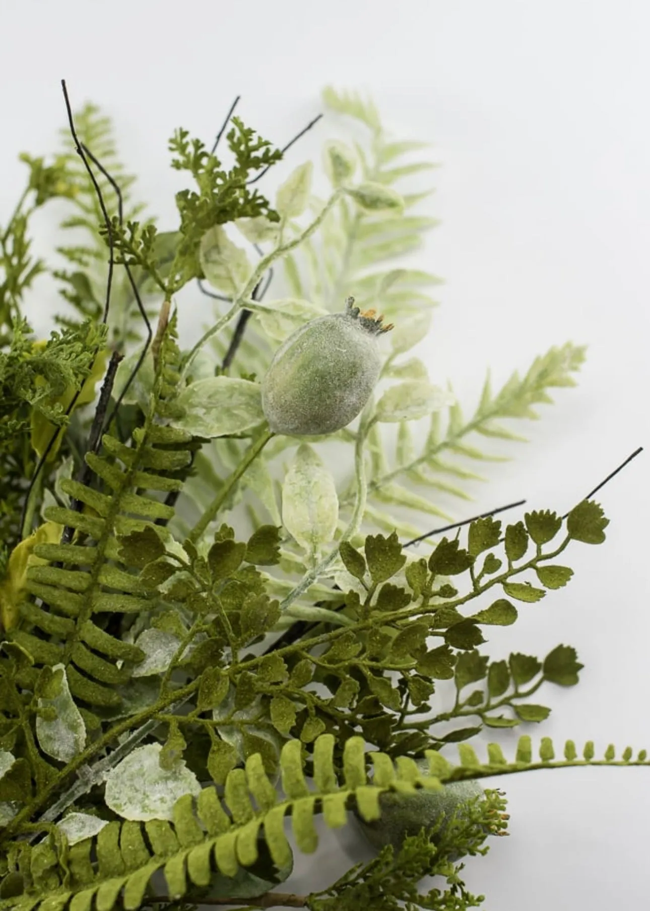 Artificial mixed greenery with pods bush