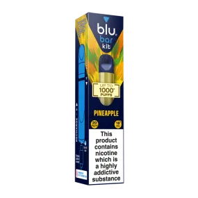 blu bar Starter Kit Rechargeable Device   Pineapple Pod Vape 1000 - 2ml