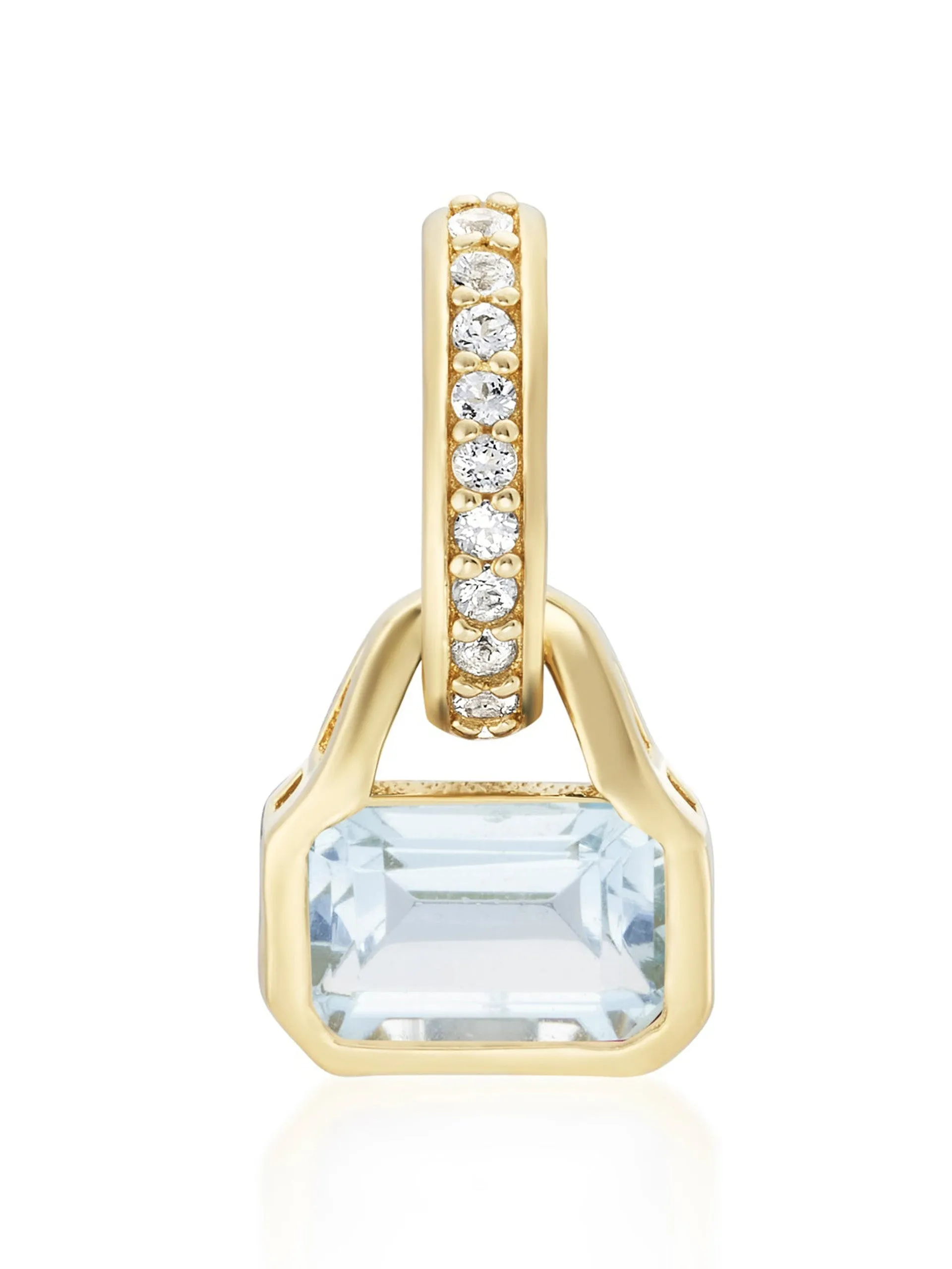 Blue Topaz charm on carrier chain