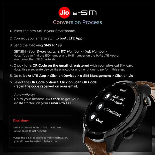 boAt Lunar Pro LTE | Premium Calling Smartwatch with e-SIM Support, Built-in GPS, AMOLED Display