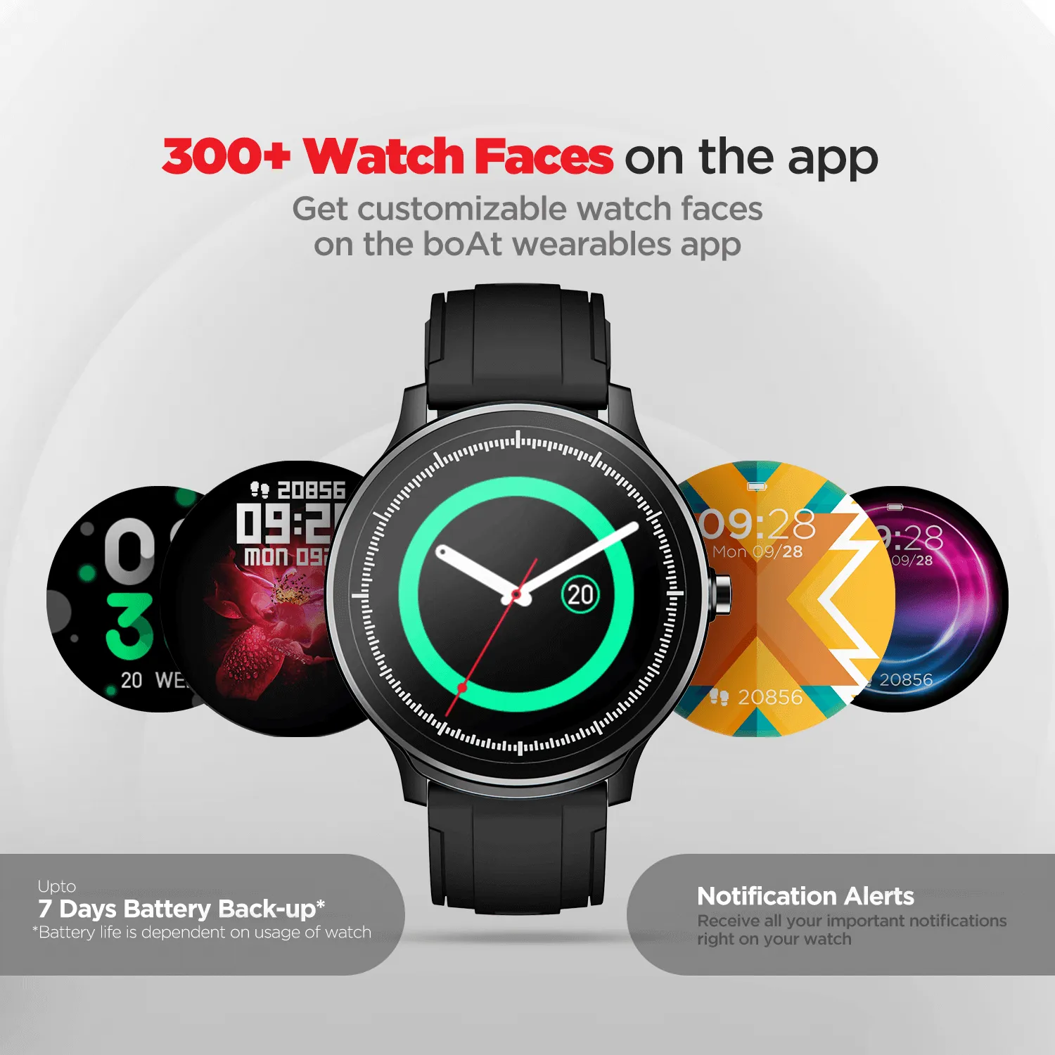 boAt Watch‌ Delta | Premium Smart Watch with 1.3" Full-Touch LCD Round Display, 3D hologram User Interface, 300  Watch Faces