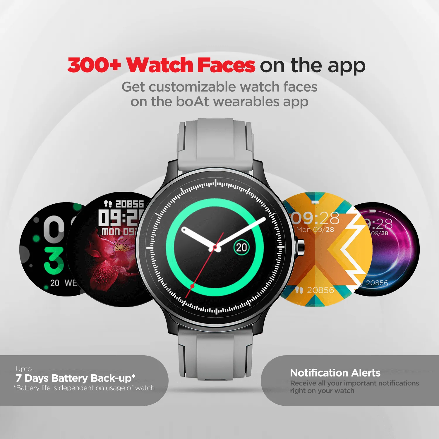 boAt Watch‌ Delta | Premium Smart Watch with 1.3" Full-Touch LCD Round Display, 3D hologram User Interface, 300  Watch Faces