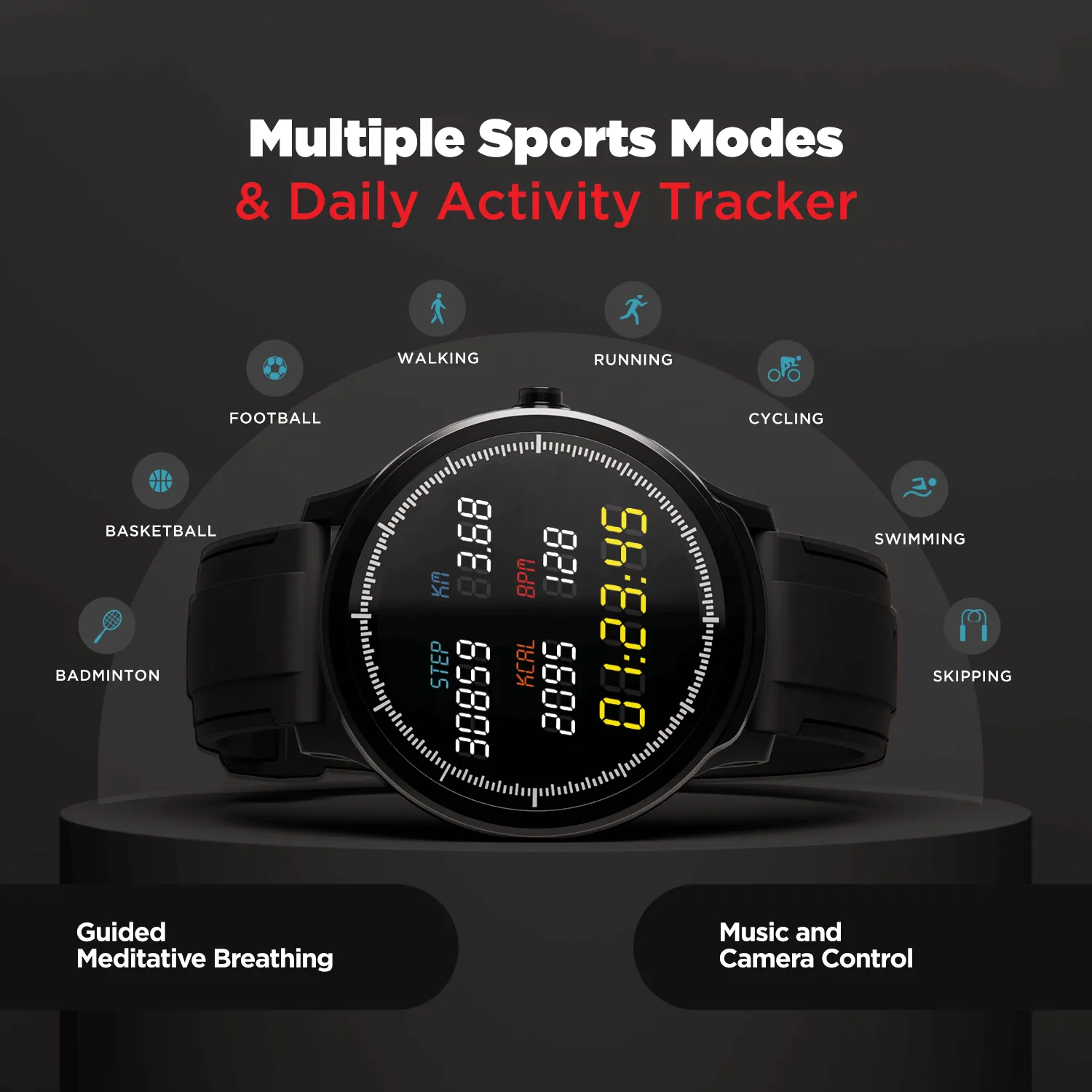boAt Watch‌ Delta | Premium Smart Watch with 1.3" Full-Touch LCD Round Display, 3D hologram User Interface, 300  Watch Faces