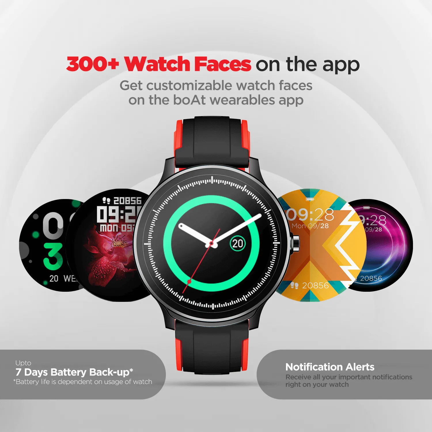 boAt Watch‌ Delta | Premium Smart Watch with 1.3" Full-Touch LCD Round Display, 3D hologram User Interface, 300  Watch Faces