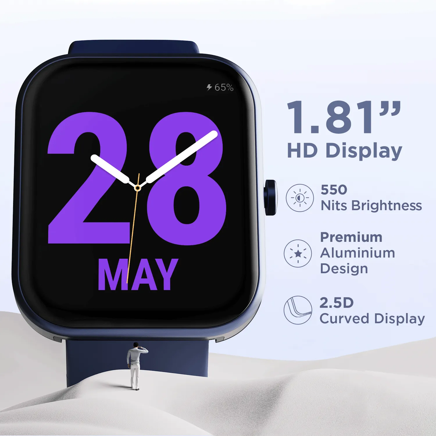boAt Wave Electra | 1.81" (4.59cm) Full Touch Large Display Smartwatch with Bluetooth Calling, 100  sports modes, IP68 Dust & Water Resistance