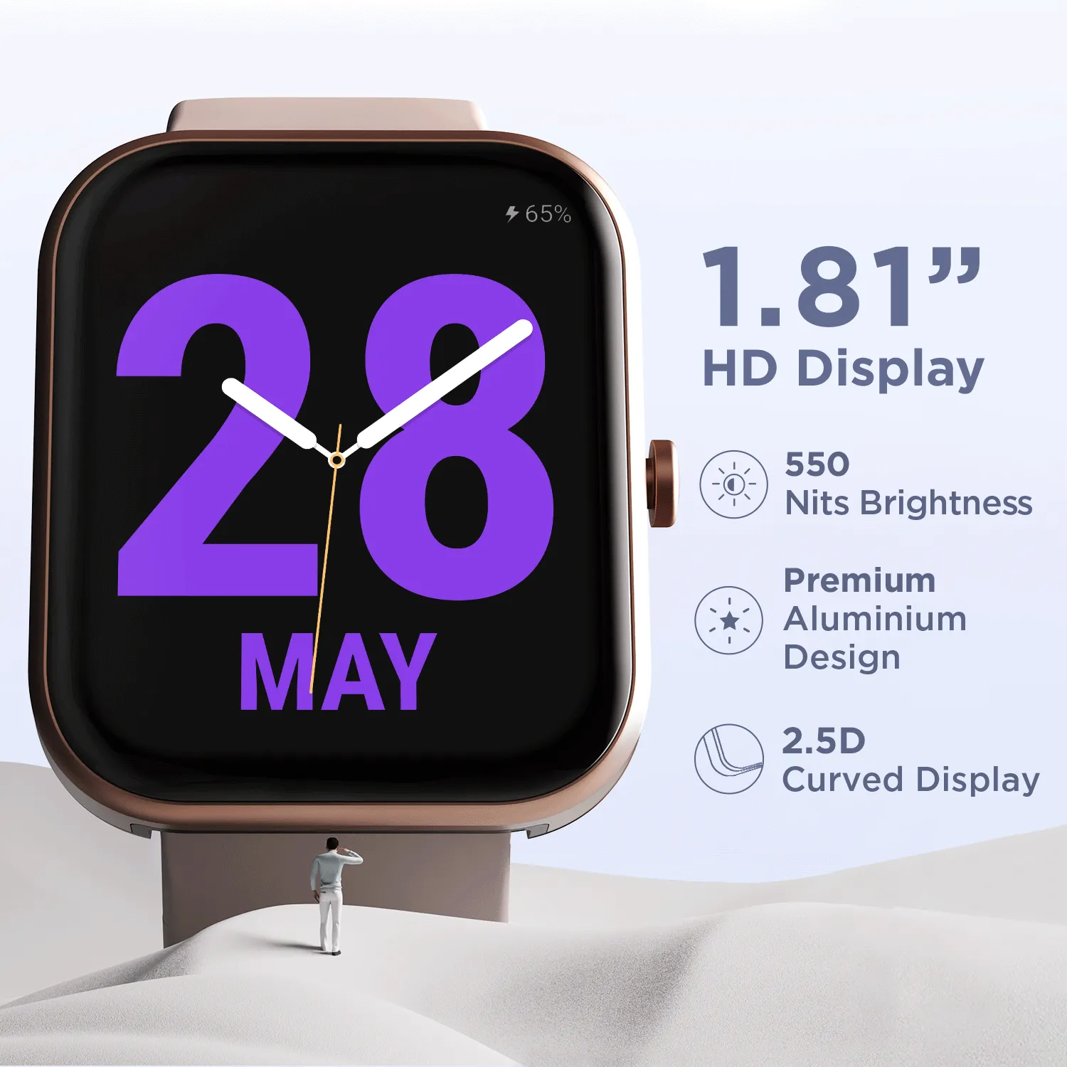 boAt Wave Electra | 1.81" (4.59cm) Full Touch Large Display Smartwatch with Bluetooth Calling, 100  sports modes, IP68 Dust & Water Resistance