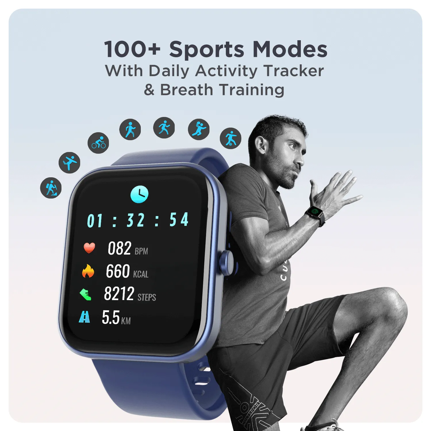 boAt Wave Electra | 1.81" (4.59cm) Full Touch Large Display Smartwatch with Bluetooth Calling, 100  sports modes, IP68 Dust & Water Resistance